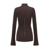 OUDE WAAG Fall/Winter 2025 Reversible Ribbed Wool Knit Top OW-OW-25AW-KT15W1BR440-KF Coffee Brown